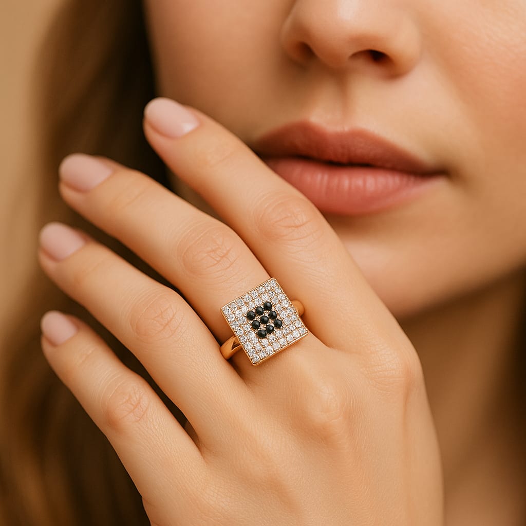 Pavé Square Ring