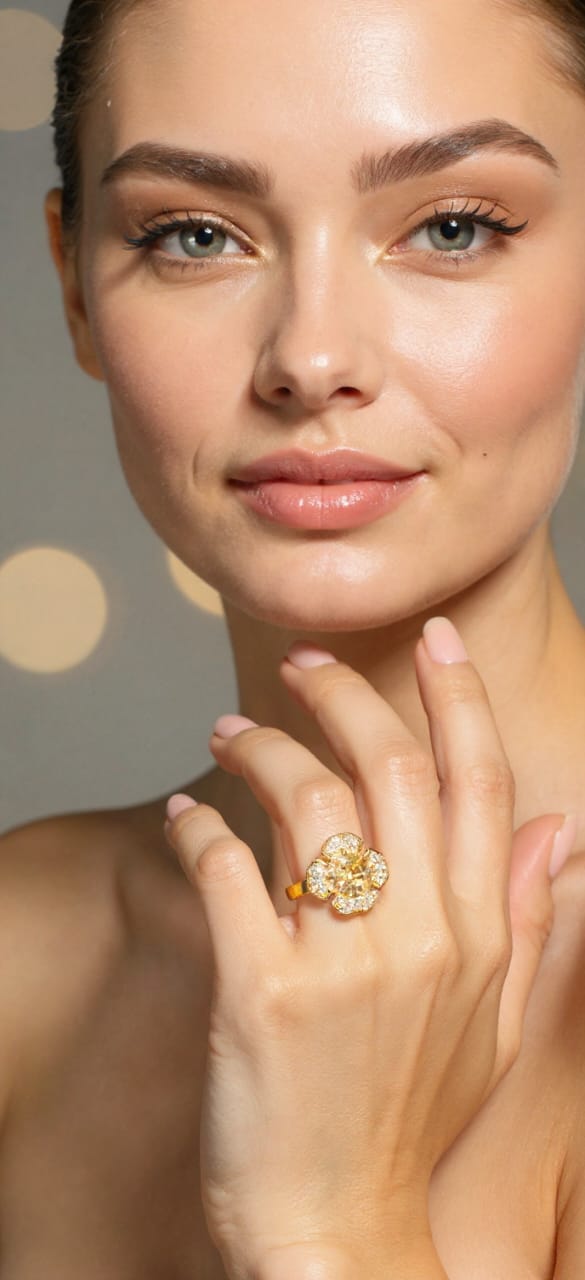 Shampion Zarkoon Flower Ring — Gold Tone