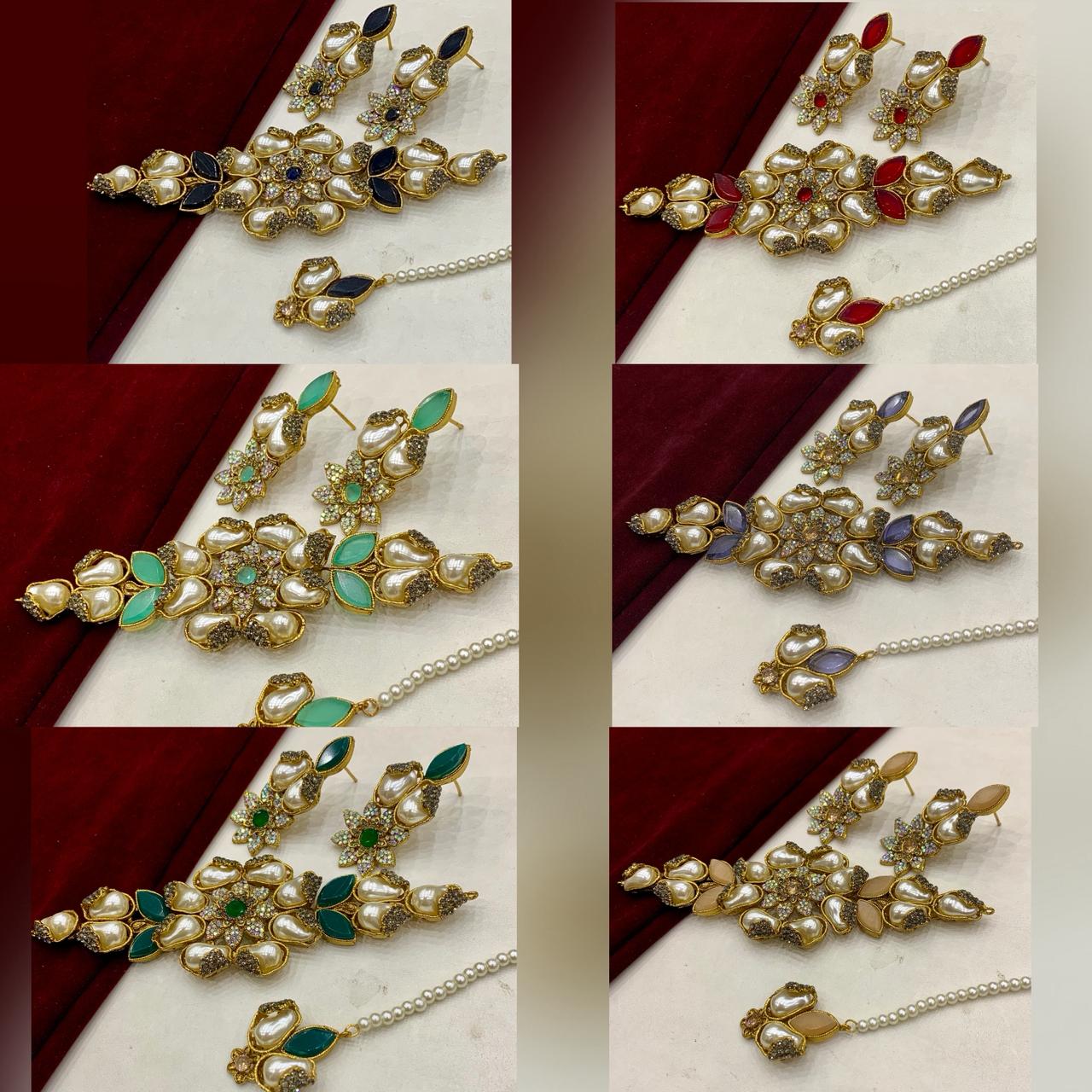 Regal Crimson & Pearl Jewelry Set