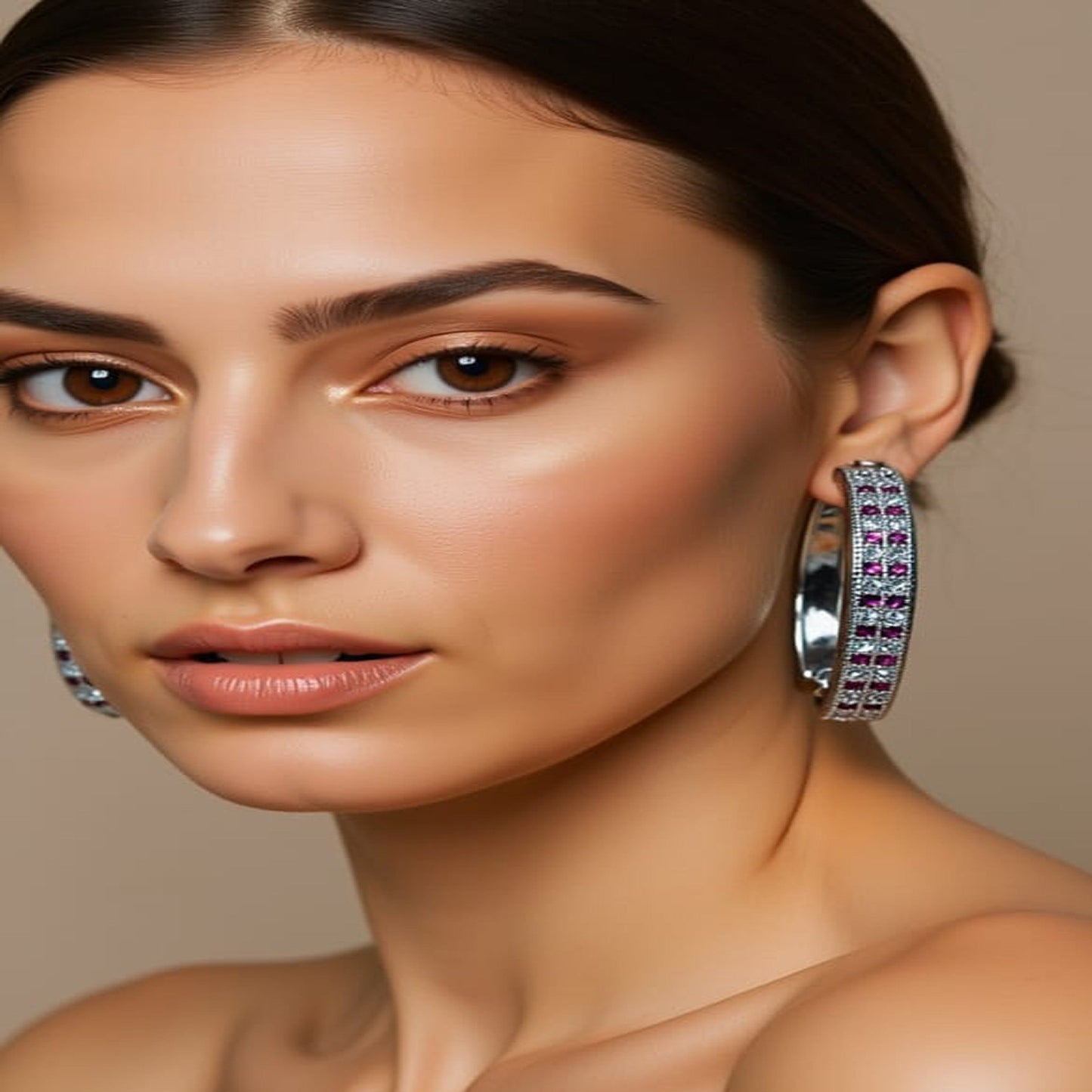 Elegant Silver & purple Baliyan – Where Grace Meets Glamour