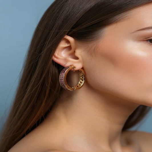 Elegant gold & purple Baliyan– Where Grace Meets Glamour