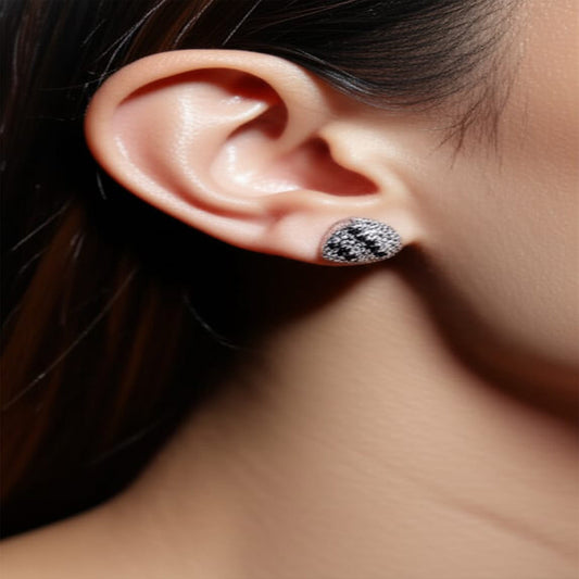 Teardrop black & Diamond Earrings