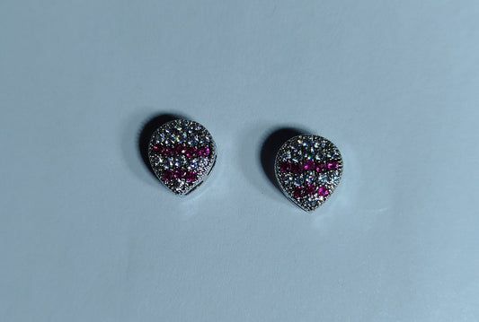 Teardrop Ruby & Diamond tones Earrings
