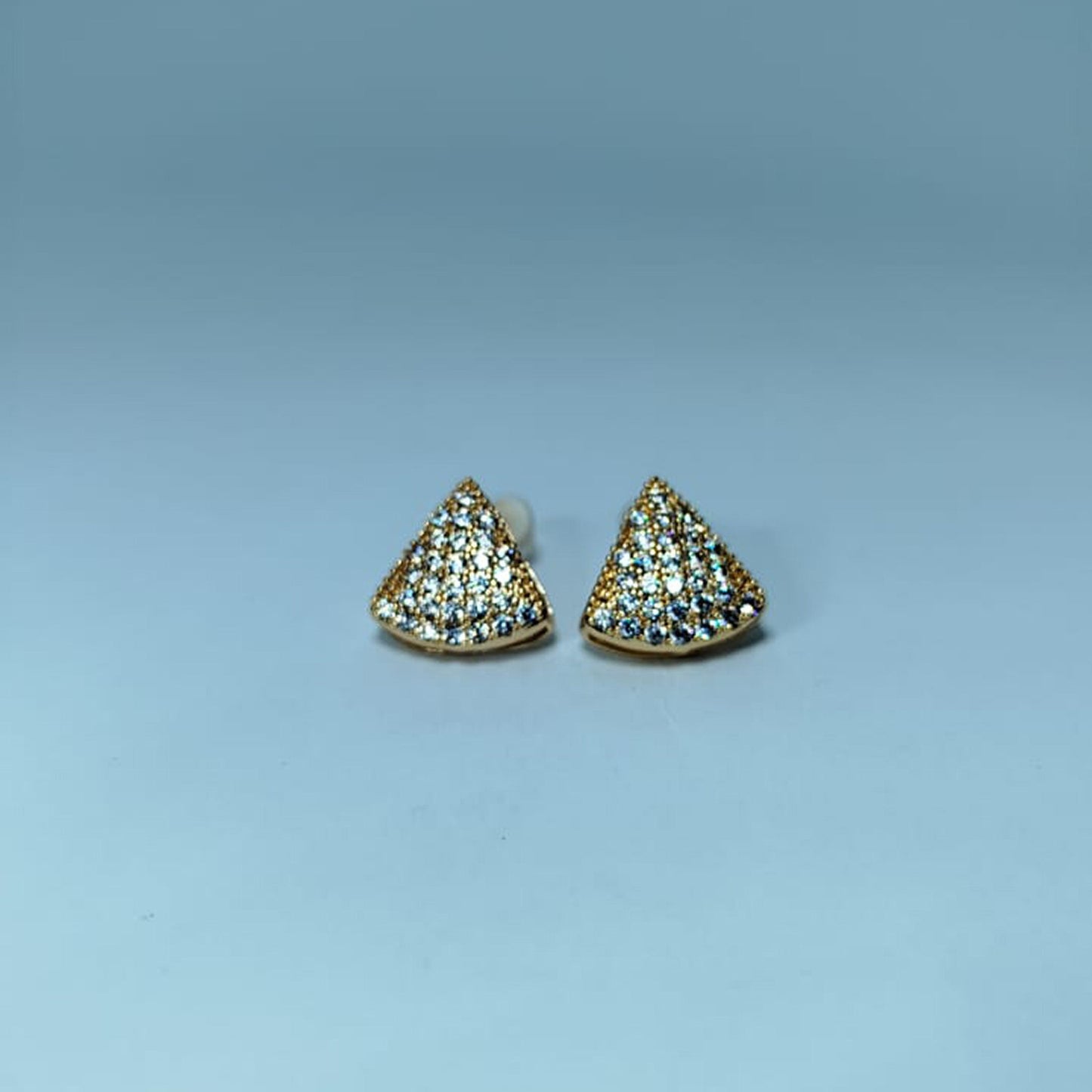 Glam Pyramid Gold & Black Crystal Earrings