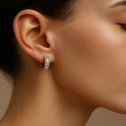 shimmering diamonds exquisite small silver earrings