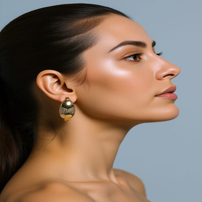 stunning gold-plated earrings adorned with sparkling diamonds