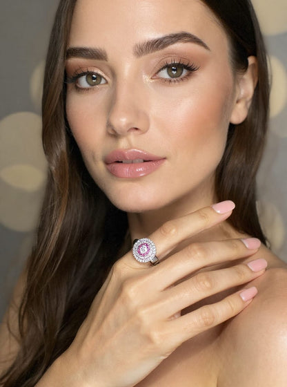 Micro‑Pavé Round Disc Ring