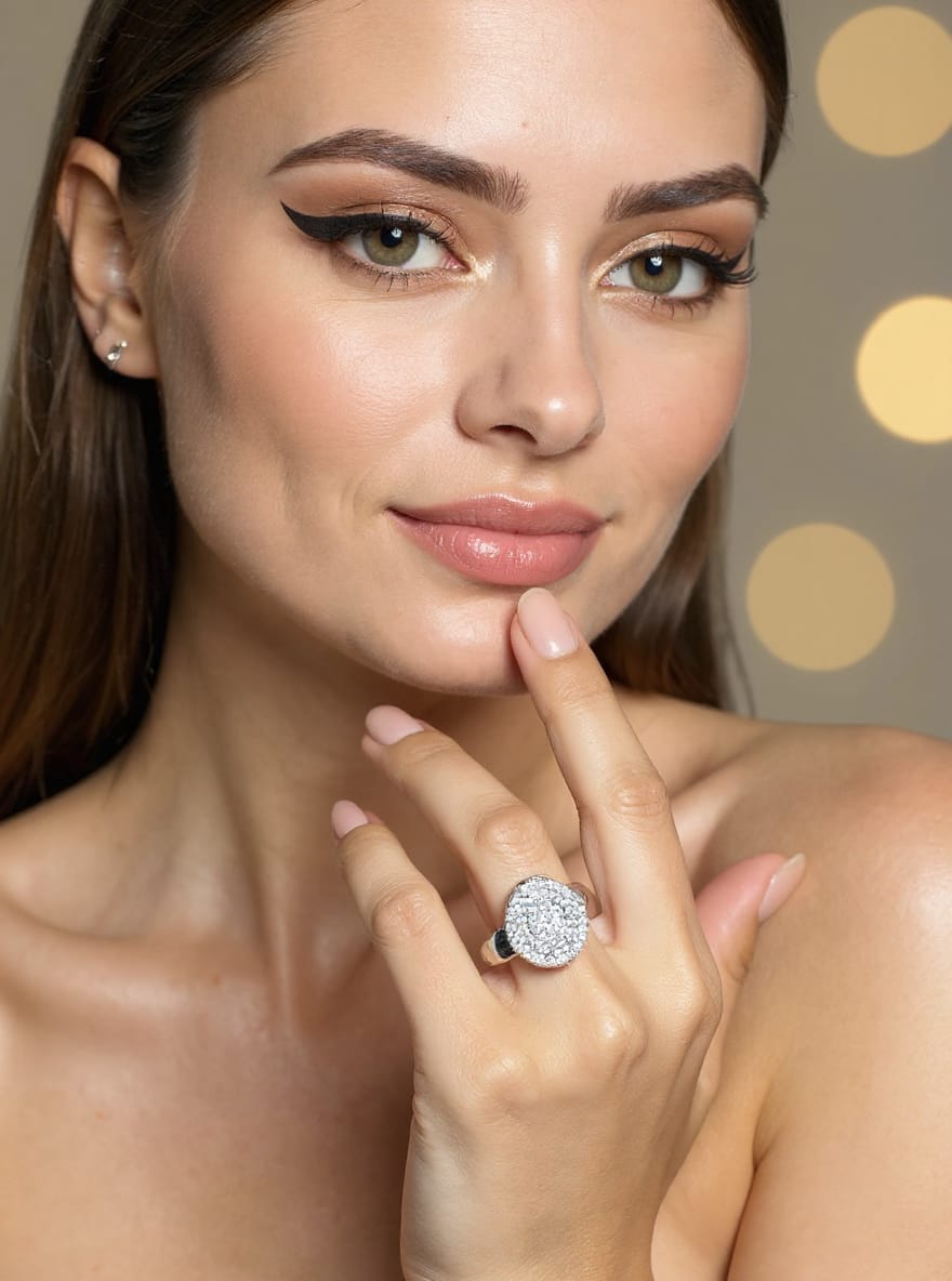 Micro‑Pavé Round Disc Ring