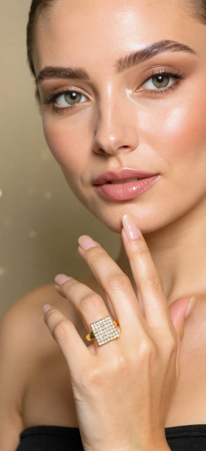 Pavé Square Ring