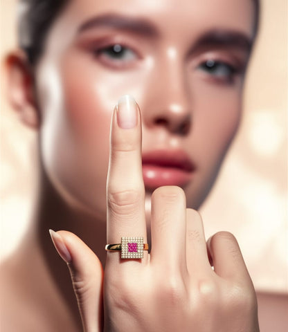 Pavé Square Ring
