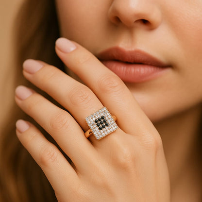 Pavé Square Ring
