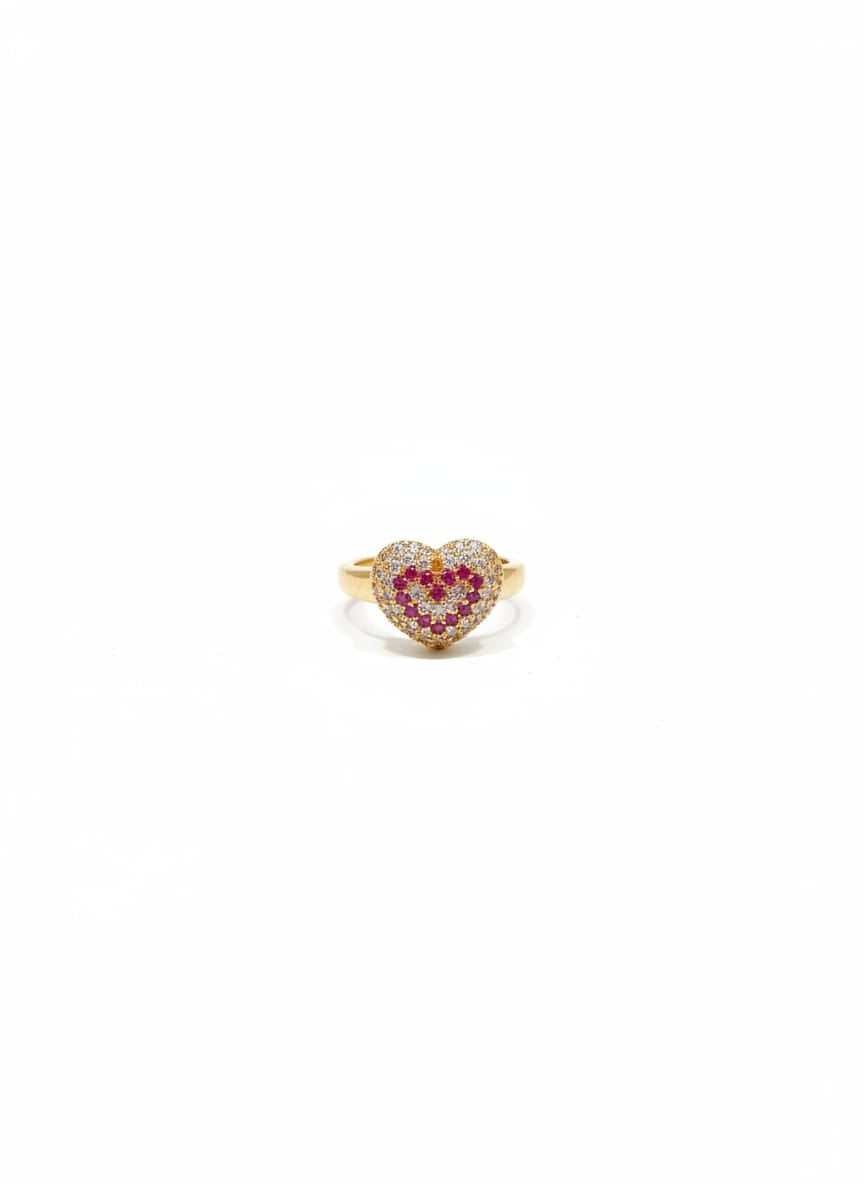 Heart-Shaped Diamond Band Ring