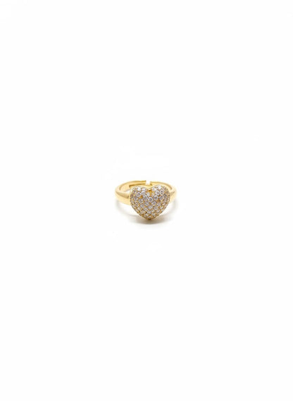 Heart-Shaped Diamond Band Ring