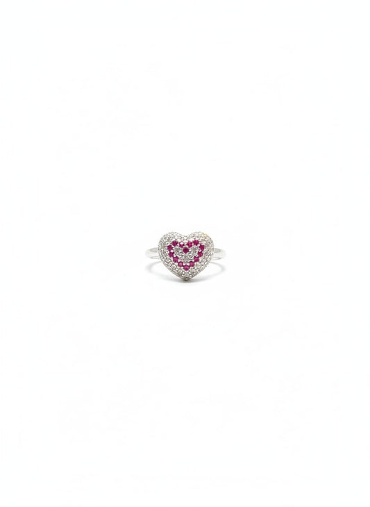 Silver Heart Sparkle Ring – Elegant Love Edition