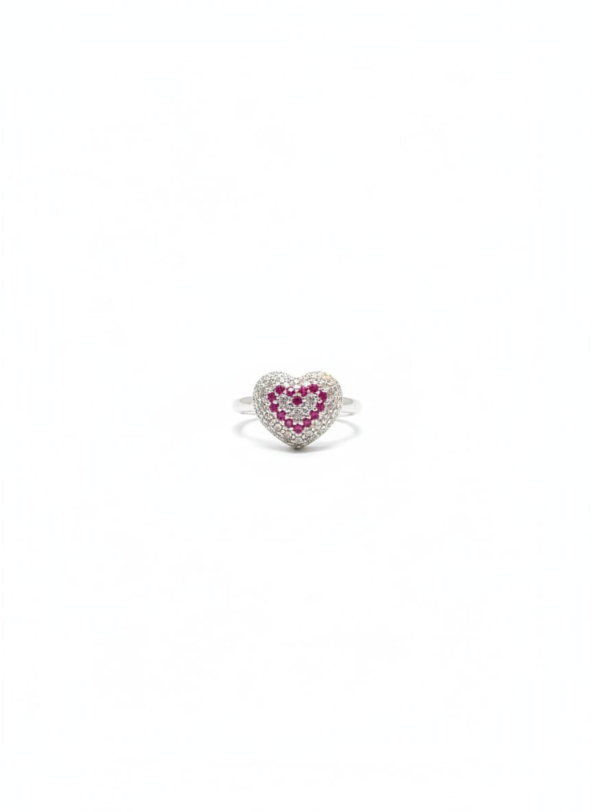 Heart-Shaped Diamond Band Ring