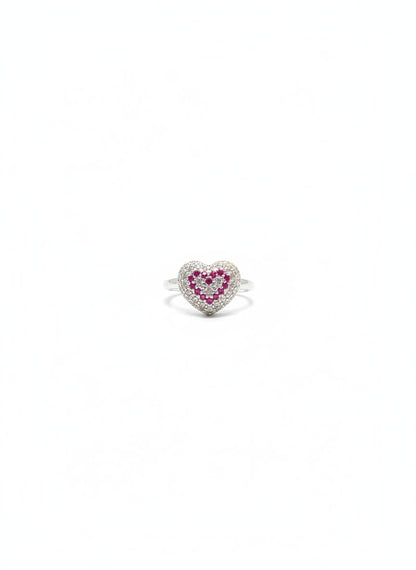 Heart-Shaped Diamond Band Ring