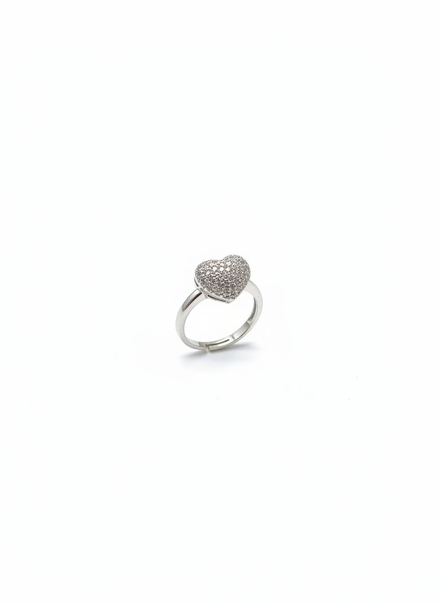 Heart-Shaped Diamond Band Ring