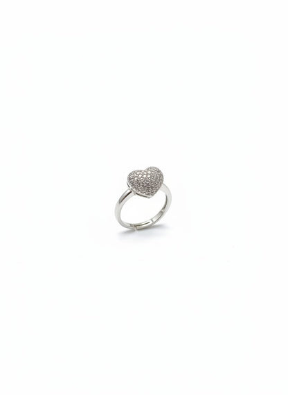 Heart-Shaped Diamond Band Ring