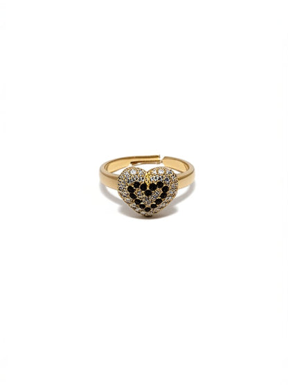Golden Heart Sparkle Ring – Elegant Love Edition