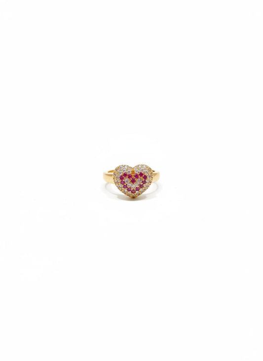 Golden Heart Sparkle Ring – Elegant Love Edition