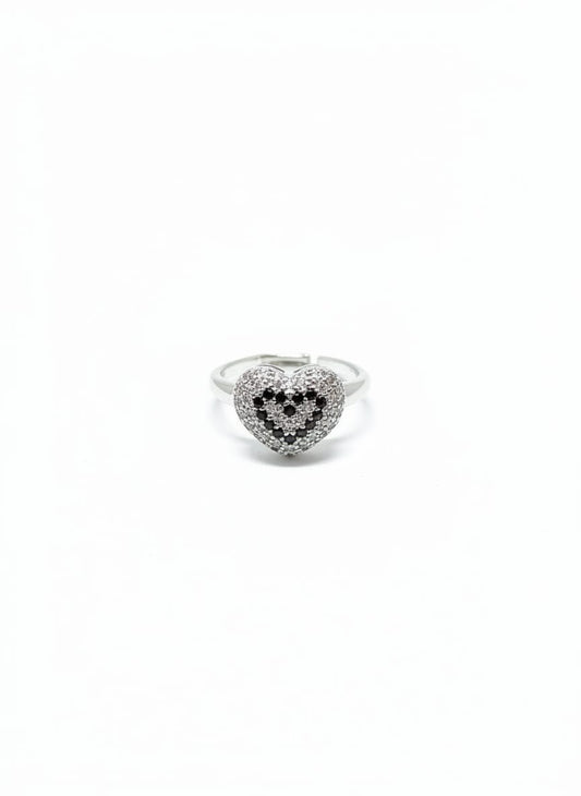 Silver Heart Sparkle Ring – Elegant Love Edition