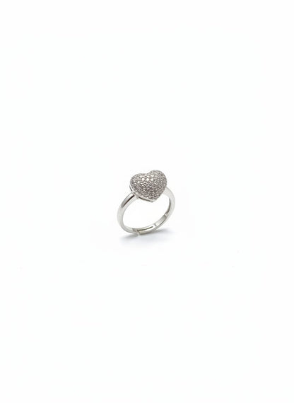 Silver Heart Sparkle Ring – Elegant Love Edition