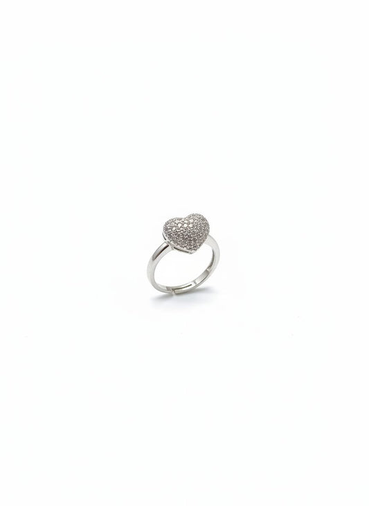 Silver Heart Sparkle Ring – Elegant Love Edition