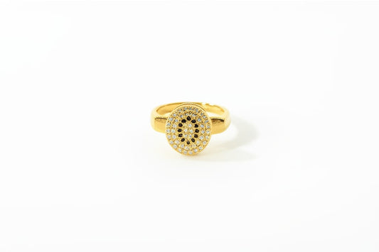 una Oval Pavé Ring — Gold Sparkle