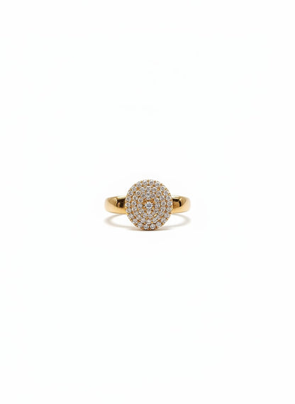 una Oval Pavé Ring — Gold Sparkle