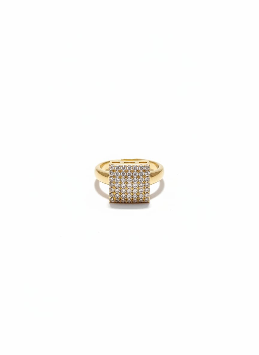 Pavé Square Ring